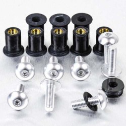 Set of 8 aluminium screws Pro-Bolt for fairing color silver