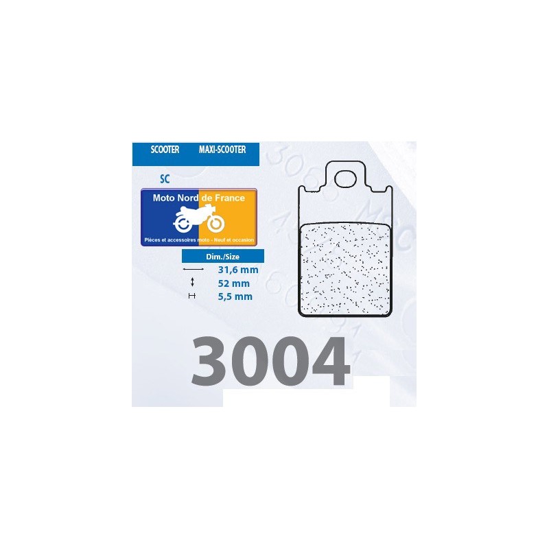 Jeu de plaquettes type 3004 SC Jeu de plaquettes type 3004 SC