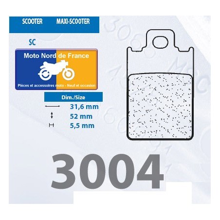 Jeu de plaquettes type 3004 SC