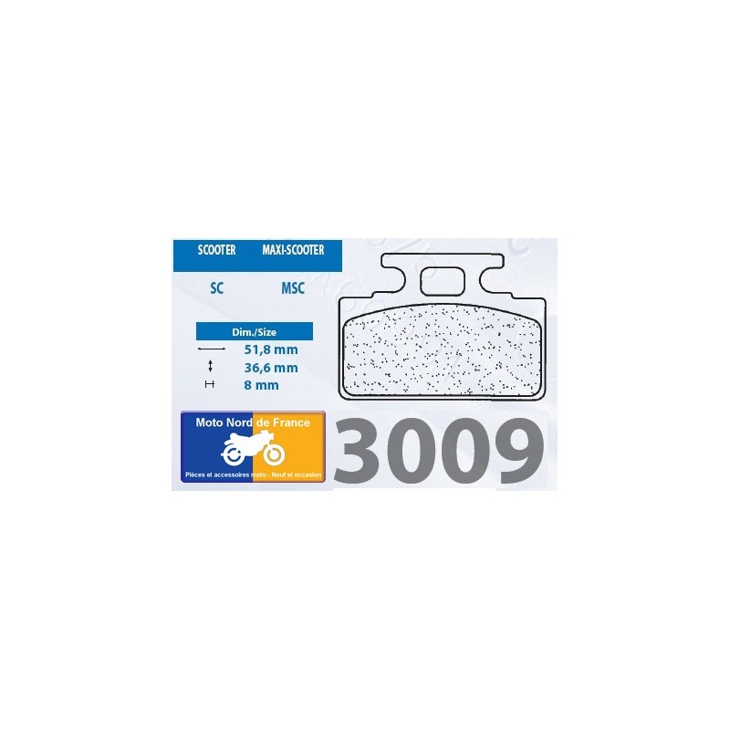 Jeu de plaquettes type 3009 MSC Jeu de plaquettes type 3009 MSC