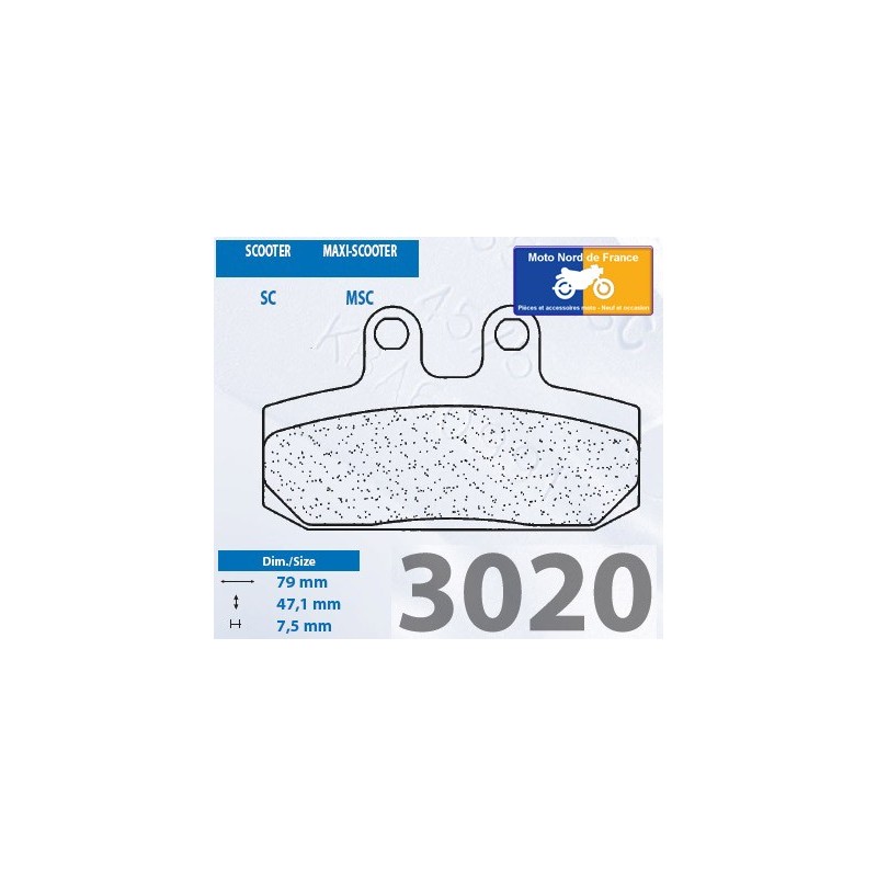 Jeu de plaquettes type 3020 SC Jeu de plaquettes type 3020 SC