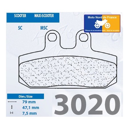 Jeu de plaquettes type 3020 SC