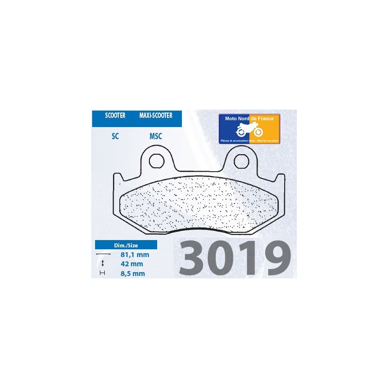Jeu de plaquettes type 3019 SC
