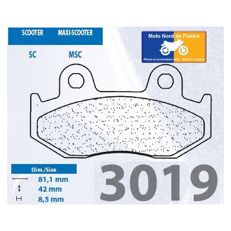 Jeu de plaquettes type 3019 SC
