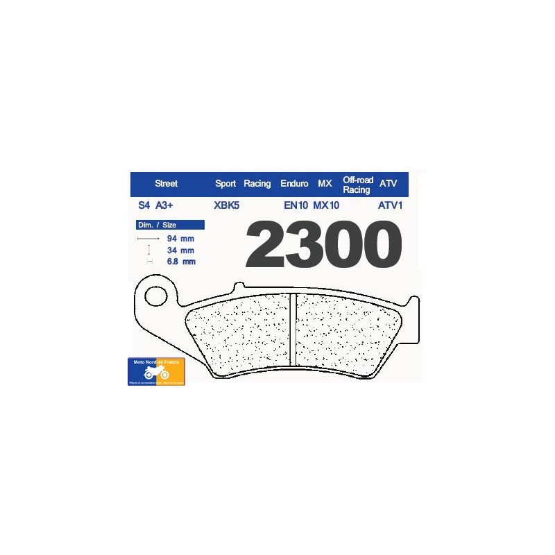 Jeu de plaquettes type 2300 XBK5 Jeu de plaquettes type 2300 XBK5