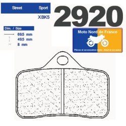 Set of brake pads type 2920 XBK5 for special caliper Spipegler 4 pistons