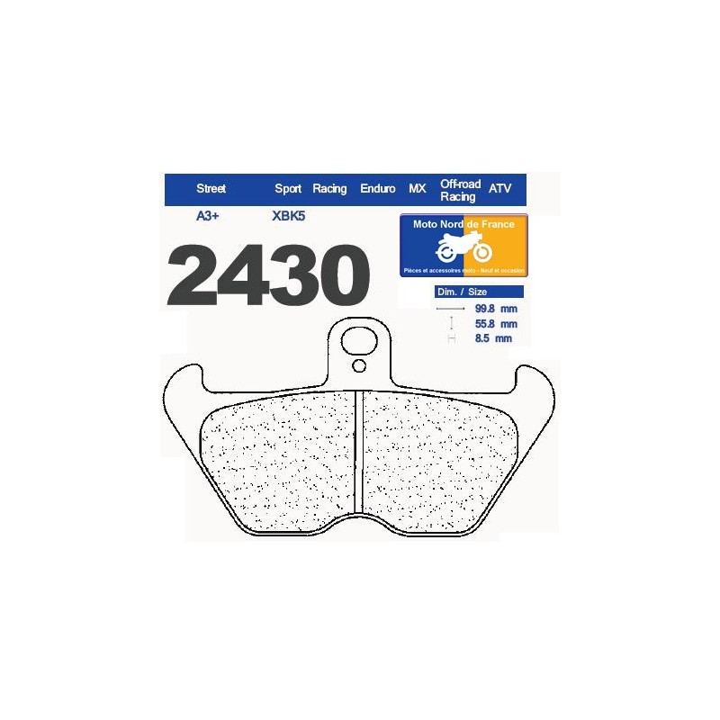 Jeu de plaquettes type 2430 XBK5 Jeu de plaquettes type 2430 XBK5