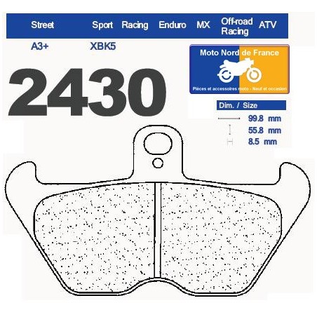 Jeu de plaquettes type 2430 XBK5