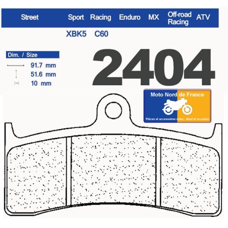 Jeu de plaquettes type 2404 XBK5