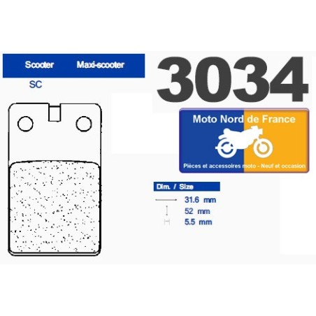 Set of pads type 3034 SC
