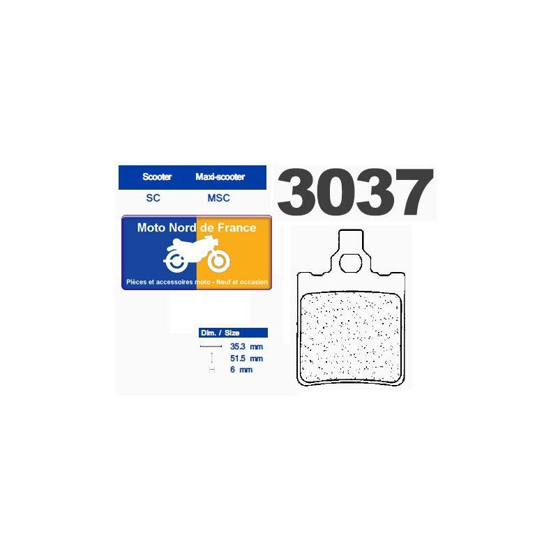 Jeu de plaquettes type 3037 MSC Jeu de plaquettes type 3037 MSC
