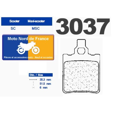 Jeu de plaquettes type 3037 MSC