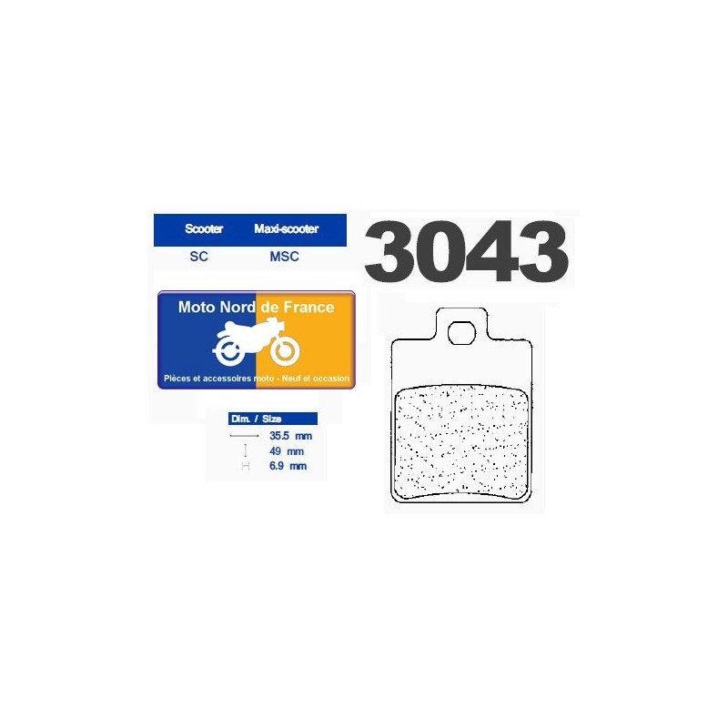 Jeu de plaquettes type 3043 MSC Jeu de plaquettes type 3043 MSC