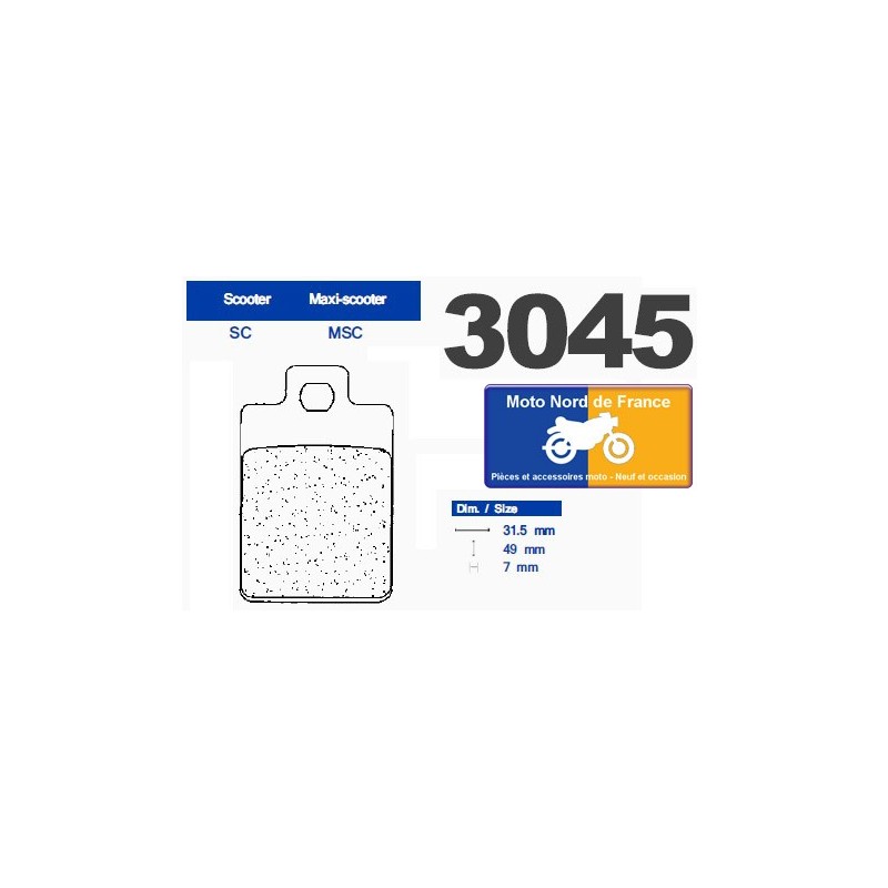 Jeu de plaquettes type 3045 SC Jeu de plaquettes type 3045 SC