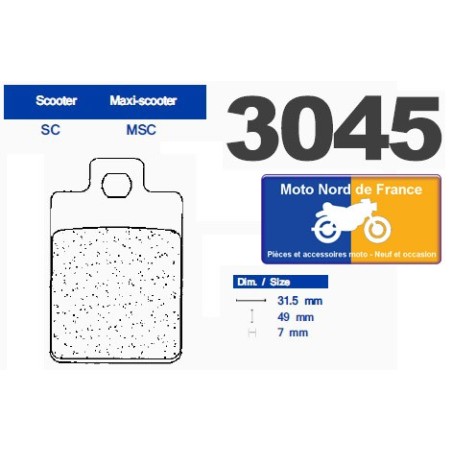 Jeu de plaquettes type 3045 SC