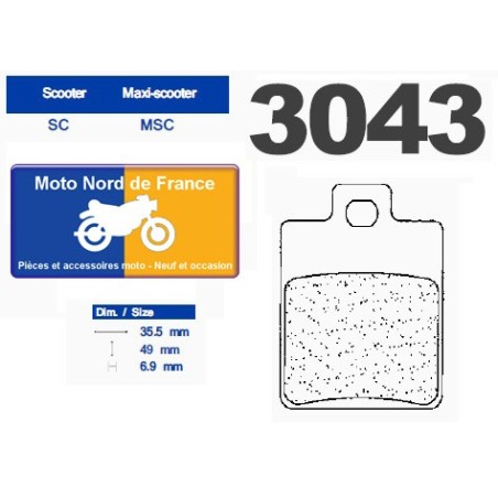 Set of pads type 3043 SC