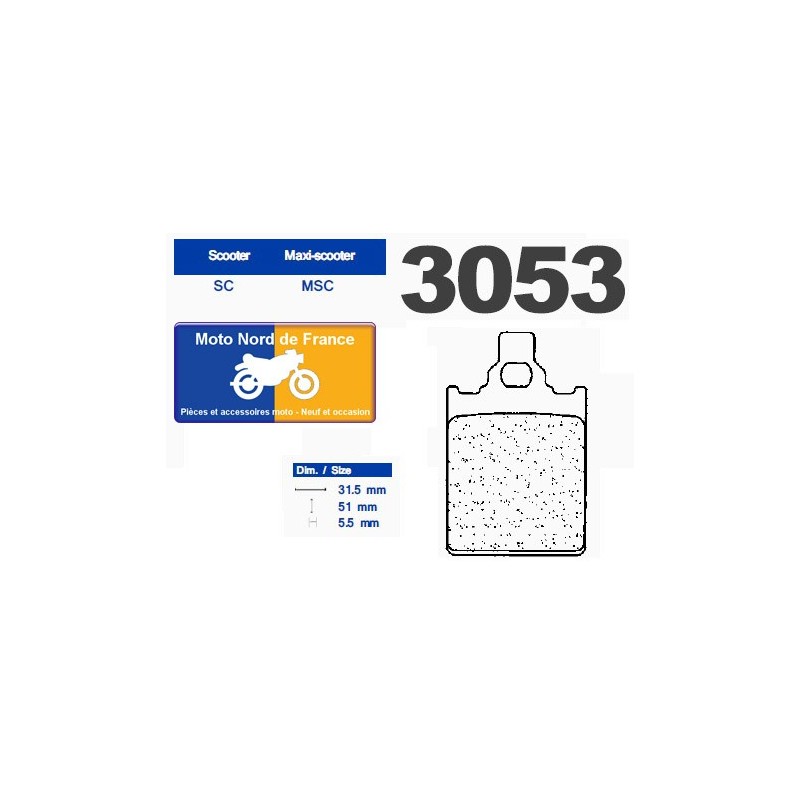 Jeu de plaquettes type 3053 MSC Jeu de plaquettes type 3053 MSC