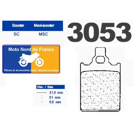 Jeu de plaquettes type 3053 MSC