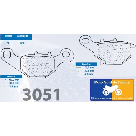 Jeu de plaquettes type 3051 MSC