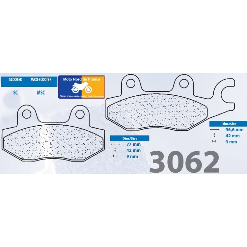 Set of pads type 3062 MSC Set of pads type 3062 MSC