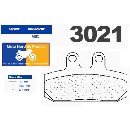 Jeu de plaquettes type 3021 MSC