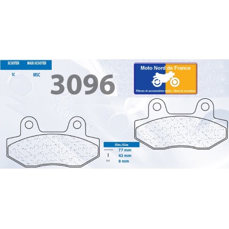 Jeu de plaquettes avant pour Sachs 50 Madass (2T) 2004-2005