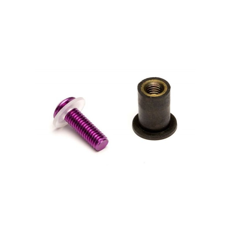 Set of 8 aluminium screws Sifam for fairing color purple