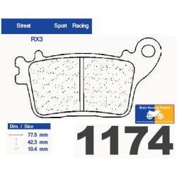 Jeu de plaquettes de frein arrière pour Honda CBR 600 RR 2007+