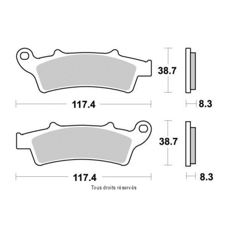 Set of front pads Kyoto for Peugeot 125 / 150 Looxor 2003-2008