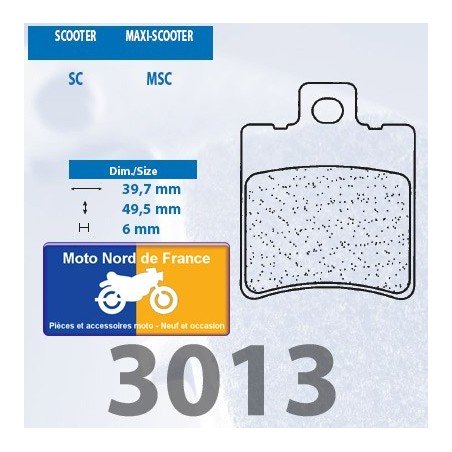 Jeu de plaquettes arrière pour Piaggio NRG 50 Silver Bullett 2010