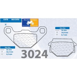 Jeu de plaquettes avant pour Peugeot SV 50 Roland Garros 1993+