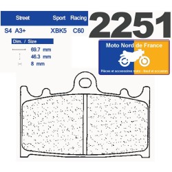 2 Jeux de plaquettes avant pour Suzuki RGV 250 Gamma 1988-1995