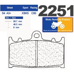 2 Sets of front pads for Kawasaki 600 ZZR 1990-1995