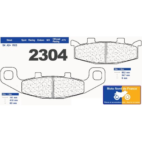 Set of pads type 2304 A3+