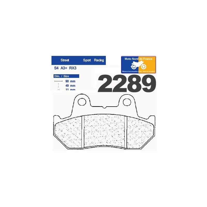 Set of pads type 2289 RX3 Set of pads type 2289 RX3