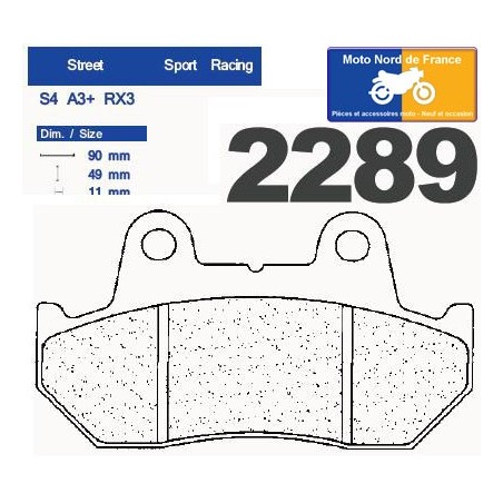 Set of pads type 2289 RX3
