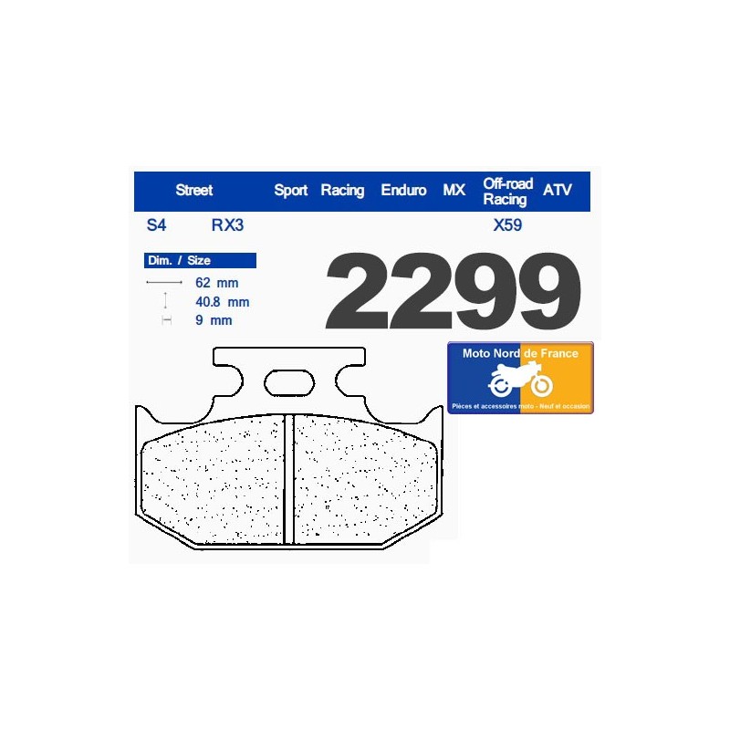 Set of pads type 2299 RX3 Set of pads type 2299 RX3