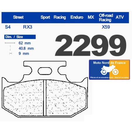 Set of pads type 2299 RX3