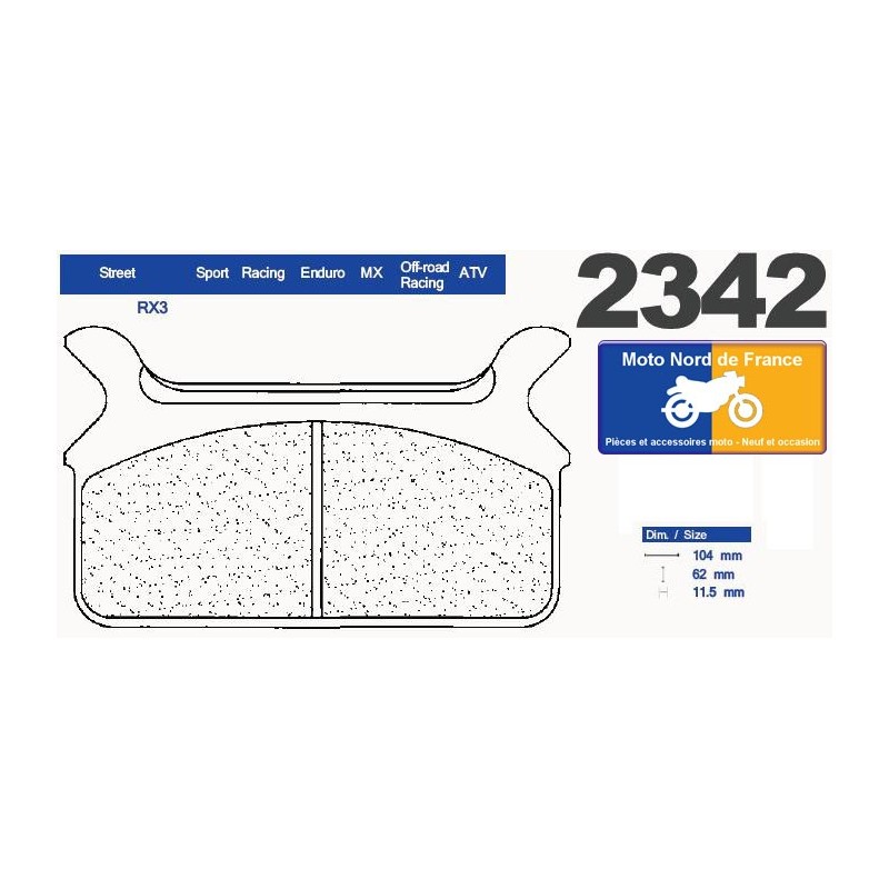 Set of pads type 2342 RX3 Set of pads type 2342 RX3