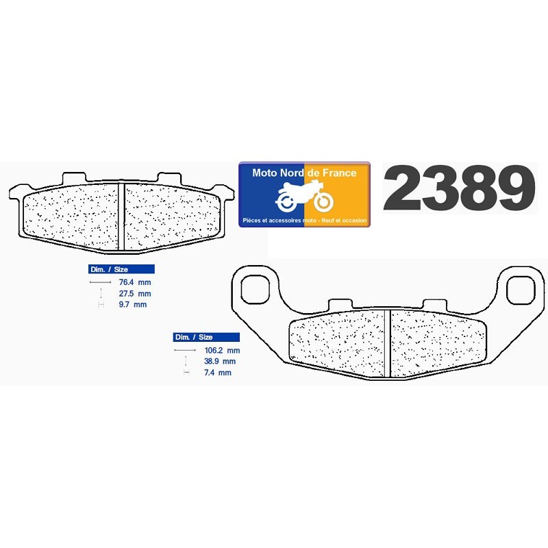 Set of pads type 2389 RX3