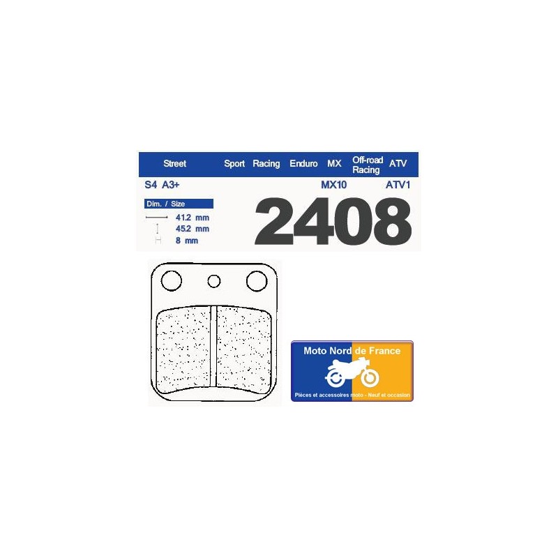 Jeu de plaquettes type 2408 A3+ Jeu de plaquettes type 2408 A3+
