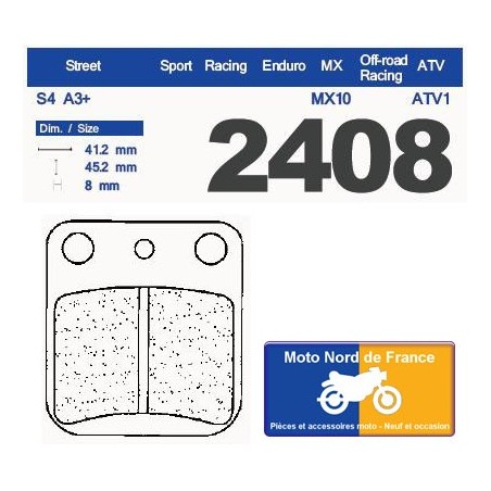 Jeu de plaquettes type 2408 A3+