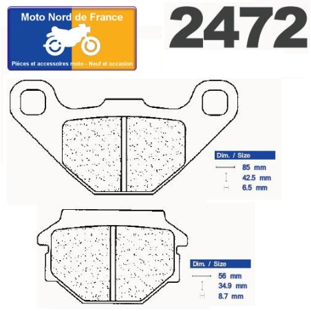 Set of pads type 2472 RX3