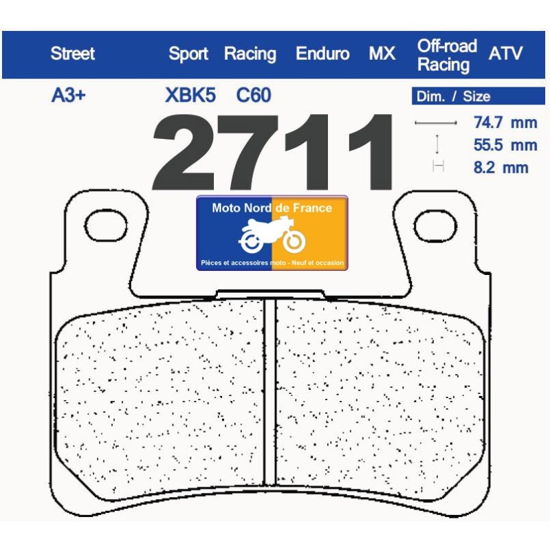 Jeu de plaquettes type 2711 A3+