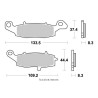 Set of front pads Kyoto for Kawasaki ER-5 2001-2007