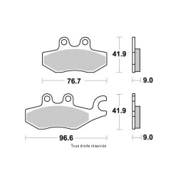 Jeu de plaquettes arrière Kyoto pour Piaggio MP3 300 LT ie 2010-2016