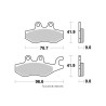 Set of rear pads Kyoto for Piaggio 125 X-Evo (caliper 2 axes) 2007-2016