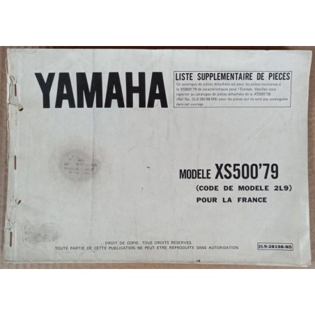 Complement parts list Yamaha 500 XS 1979 - ref.00078
