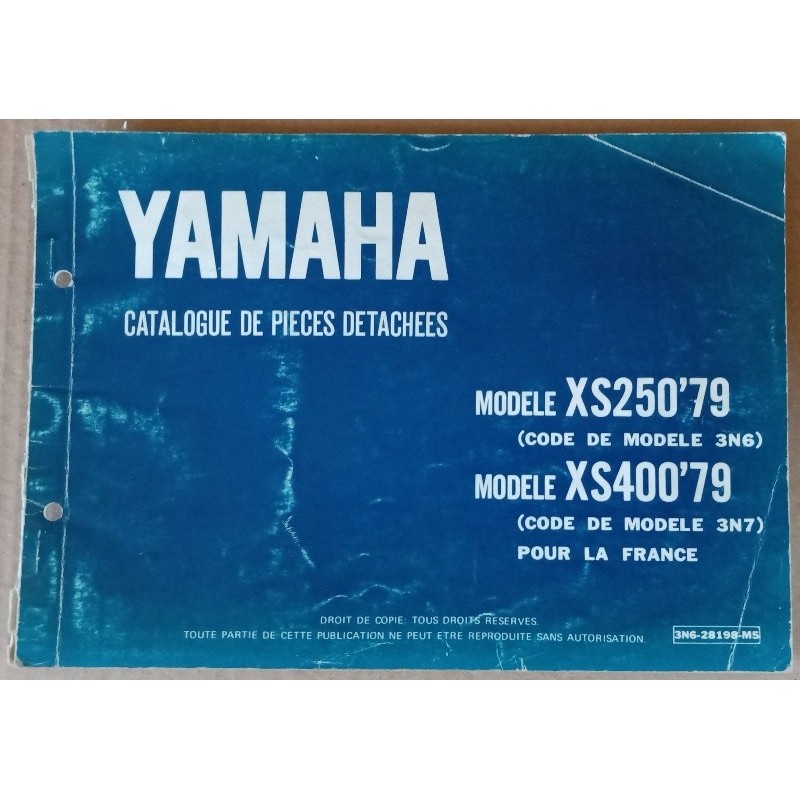 Parts list Yamaha 250-400 XS 1979 - ref.00102
