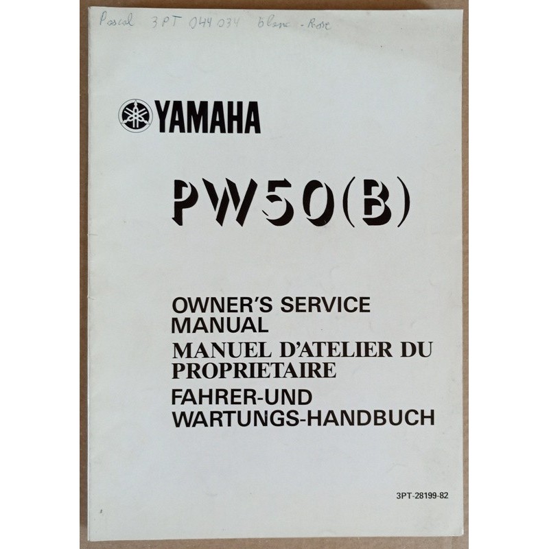 Service manual Yamaha PW50 (B) 1990 - ref.00152